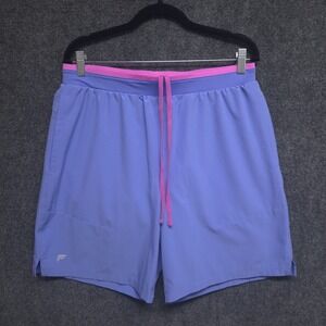 Fabletics Fundamental II Shorts Mens Large Purple Lined 7" Pockets Gym Casual